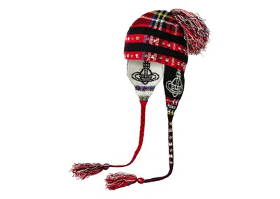 Pre-owned Palace X Vivienne Westwood Orb Knit Earflap Beanie In Tartan