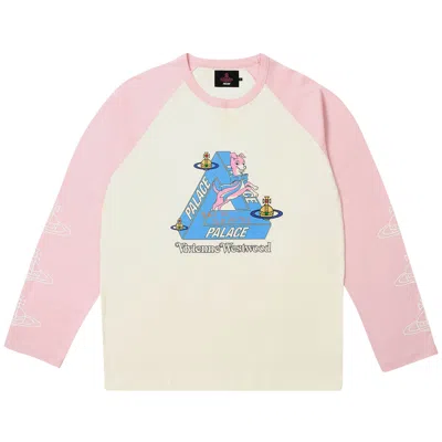Pre-owned Palace X Vivienne Westwood Raglan Long-sleeve 'white/pink'