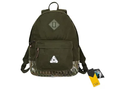 Pre-owned Palace Xpac Cotton Canvas Backpack In Olive In Green