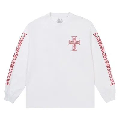 Pre-owned Palace Y So Cross Long-sleeve 'white' | Men's Size Xl