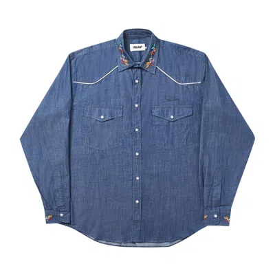 Pre-owned Palace Ye-ha(m) Shirt 'indigo' In Blue