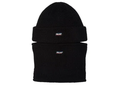 Pre-owned Palace Zip Off Facemask Beanie In Black