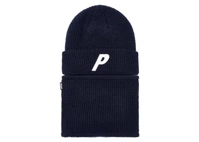 Pre-owned Palace Zip Off Facewarmer P Beanie In Navy Blue