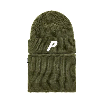 Pre-owned Palace Zip Off Facewarmer P Beanie 'the Deep Green'