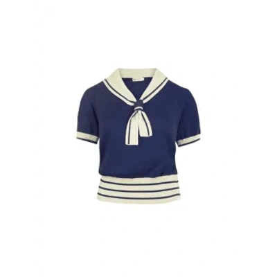Palava Sailor Knitted Top In Navy In Blue