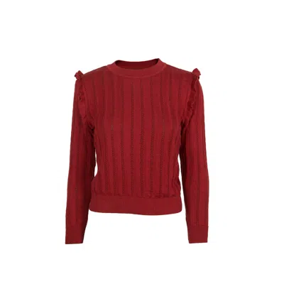 Palava Women's Diana - Red Ruffle Knitted Top