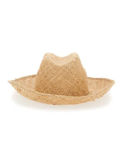 Pal.co Raw Raffia Cowboy Hat In Sand