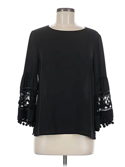 Pre-owned Pale Sky 3/4 Sleeve Blouse In Black