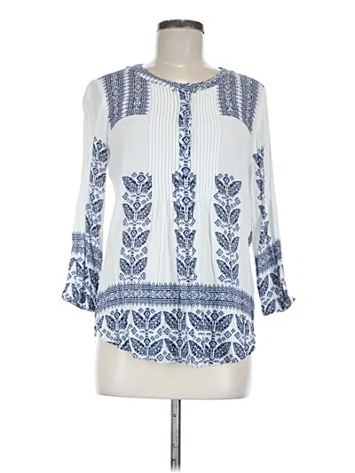 Pre-owned Pale Sky 3/4 Sleeve Blouse In Blue