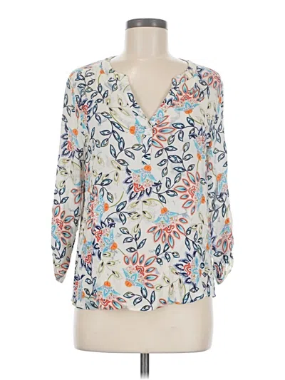Pre-owned Pale Sky 3/4 Sleeve Blouse In Ivory