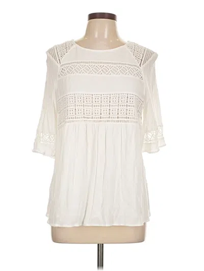 Pre-owned Pale Sky 3/4 Sleeve Blouse In White