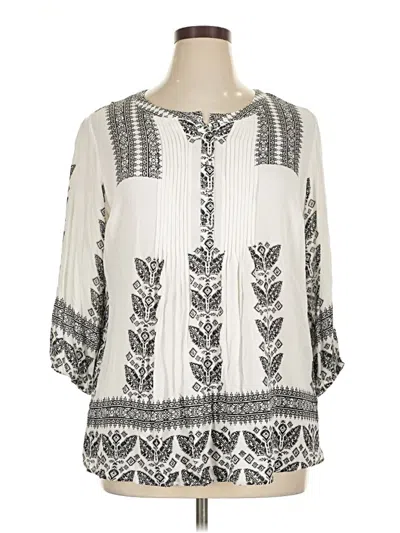 Pre-owned Pale Sky 3/4 Sleeve Blouse In White