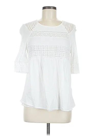 Pre-owned Pale Sky 3/4 Sleeve Blouse In White