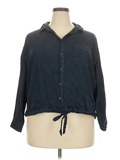 Pre-owned Pale Sky 3/4 Sleeve Button Down Shirt In Blue