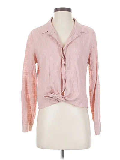 Pre-owned Pale Sky Long Sleeve Blouse In Pink