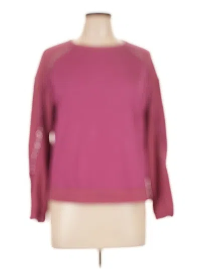 Pre-owned Pale Sky Long Sleeve Top Burgundy Boatneck Tops