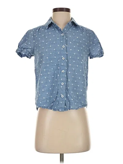 Pre-owned Pale Sky Short Sleeve Button Down Shirt In Blue