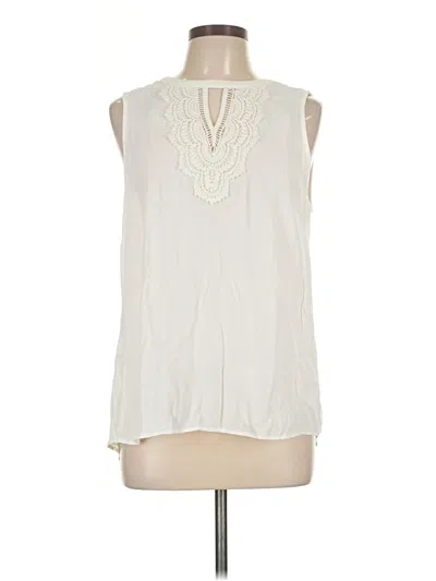 Pre-owned Pale Sky Sleeveless Blouse In Ivory