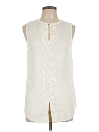 Pre-owned Pale Sky Sleeveless Blouse In Ivory