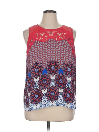 Pre-owned Pale Sky Sleeveless Blouse In Red