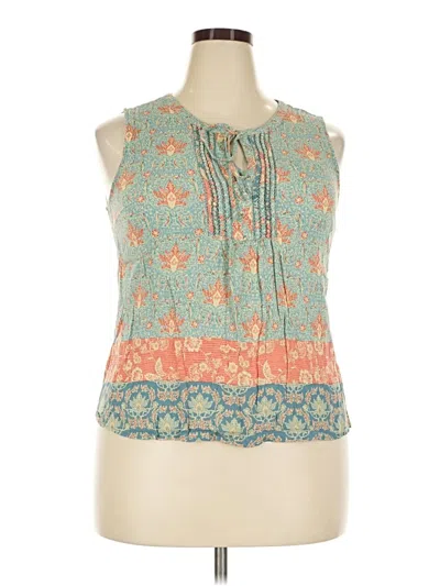 Pre-owned Pale Sky Sleeveless Blouse In Teal