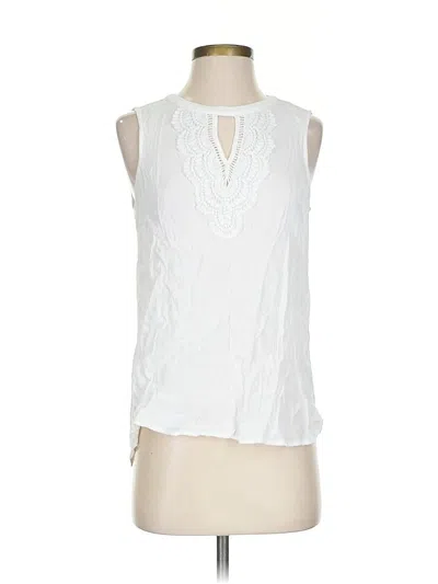 Pre-owned Pale Sky Sleeveless Blouse In White