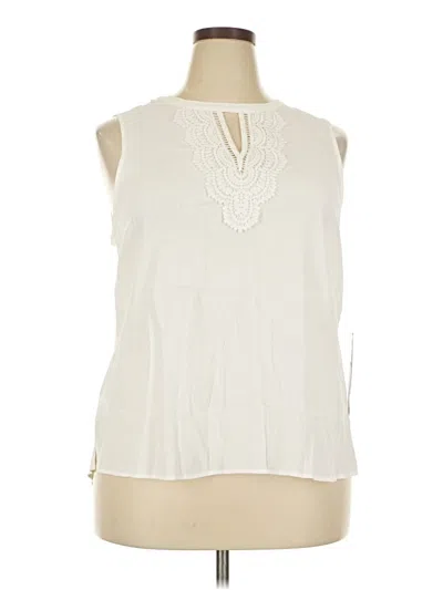 Pale Sky Sleeveless Blouse In White