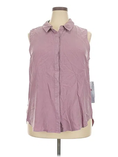 Pre-owned Pale Sky Sleeveless Button Down Shirt In Purple