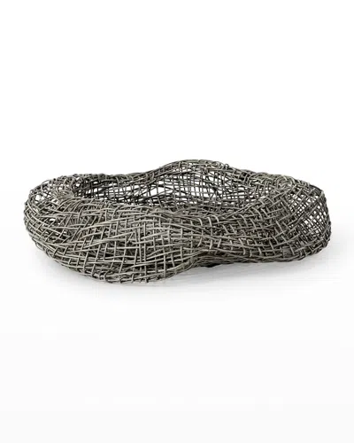 Palecek Andorra Wicker Bowl In Gray