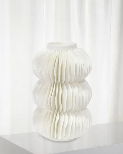 Palecek Antilles Tall Porcelain Vase In White