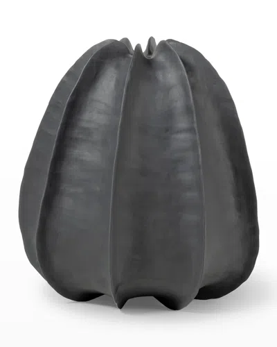 Palecek Keiko Vase, Medium In Charcoal