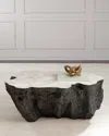 Palecek Ursula Fossilized Clam Coffee Table In Brown / Stone