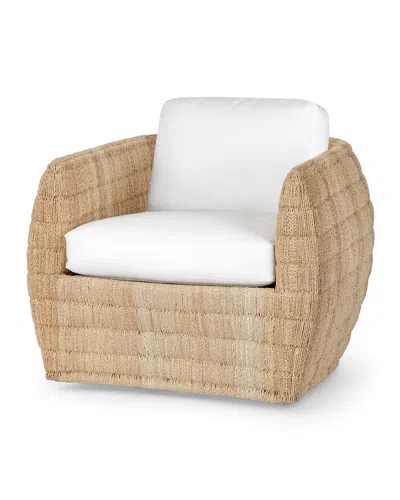 Palecek Ventura Swivel Lounge Chair, Natural In Brown