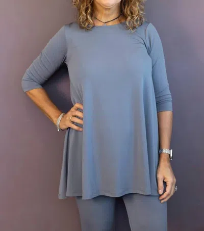 Palette Basics 3/4 Sleeve Tunic - Plus Size In Grey