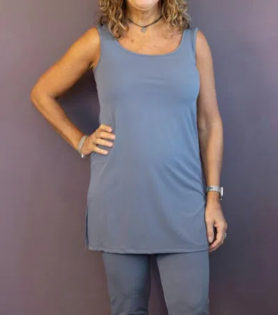 Palette Basics Tunic Length Tank - Plus Size In Grey
