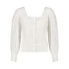 Palingénésie Women's Jackie Embroidered White Cotton Blouse In White