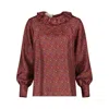 Palingénésie Women's Red Carmen Silk Blouse In Red