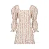 Palingénésie Women's White Sihua Floral Vintage Romantic Linen Dress In White