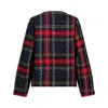 Palingénésie Women's Yellow / Orange / Blue Josephine Wool-blend Tweed Jacket