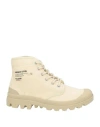 Palladium Man Ankle Boots Cream Size 9 Textile Fibers, Rubber In White