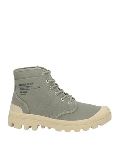 Palladium Man Ankle Boots Sage Green Size 8 Textile Fibers, Rubber