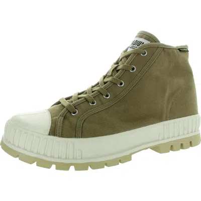 Palladium Pallashock Mid Og Lace-up Canvas Casual And Fashion Sneakers In Green