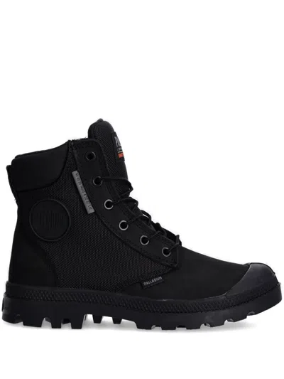 Palladium Pampa Lace-up Rubber Sole Boots In Black