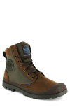 Palladium Pampa Waterproof Mixed Media Boot In Bridle Brown/moon Mist