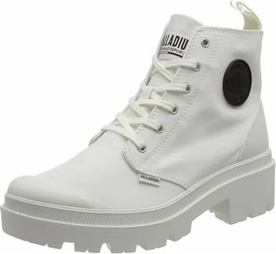 Palladium Women's Pallabase Twill Boots In Star White In Multi