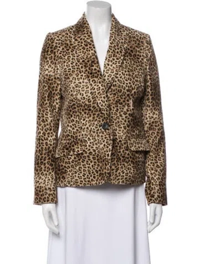 Pre-owned Pallas Animal Print Blazer In Brown