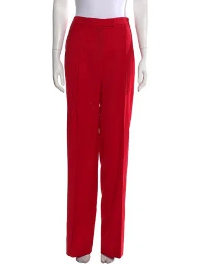 Pre-owned Pallas Wool Wide Leg Pants In Red