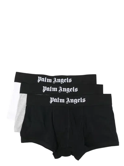 Palm Angels 3 Boxer Set With Logo In Black, Grey And White