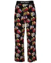 Palm Angels 3d Logo Print Straight-leg Trousers Man Pants Multicolored Size L Rayon In Black