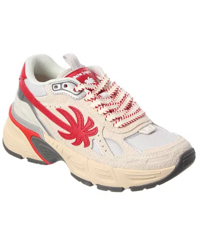 Palm Angels 4 Leather & Mesh Sneaker In Red
